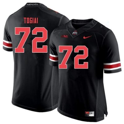 Men's Ohio State Buckeyes #72 Tommy Togiai Black Out Nike NCAA College Football Jersey Winter ASW1744GR